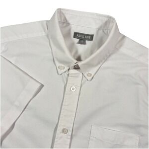 Ash & Erie Shirt Mens Large White Slim Fit Short Sleeve Button Down Pocket